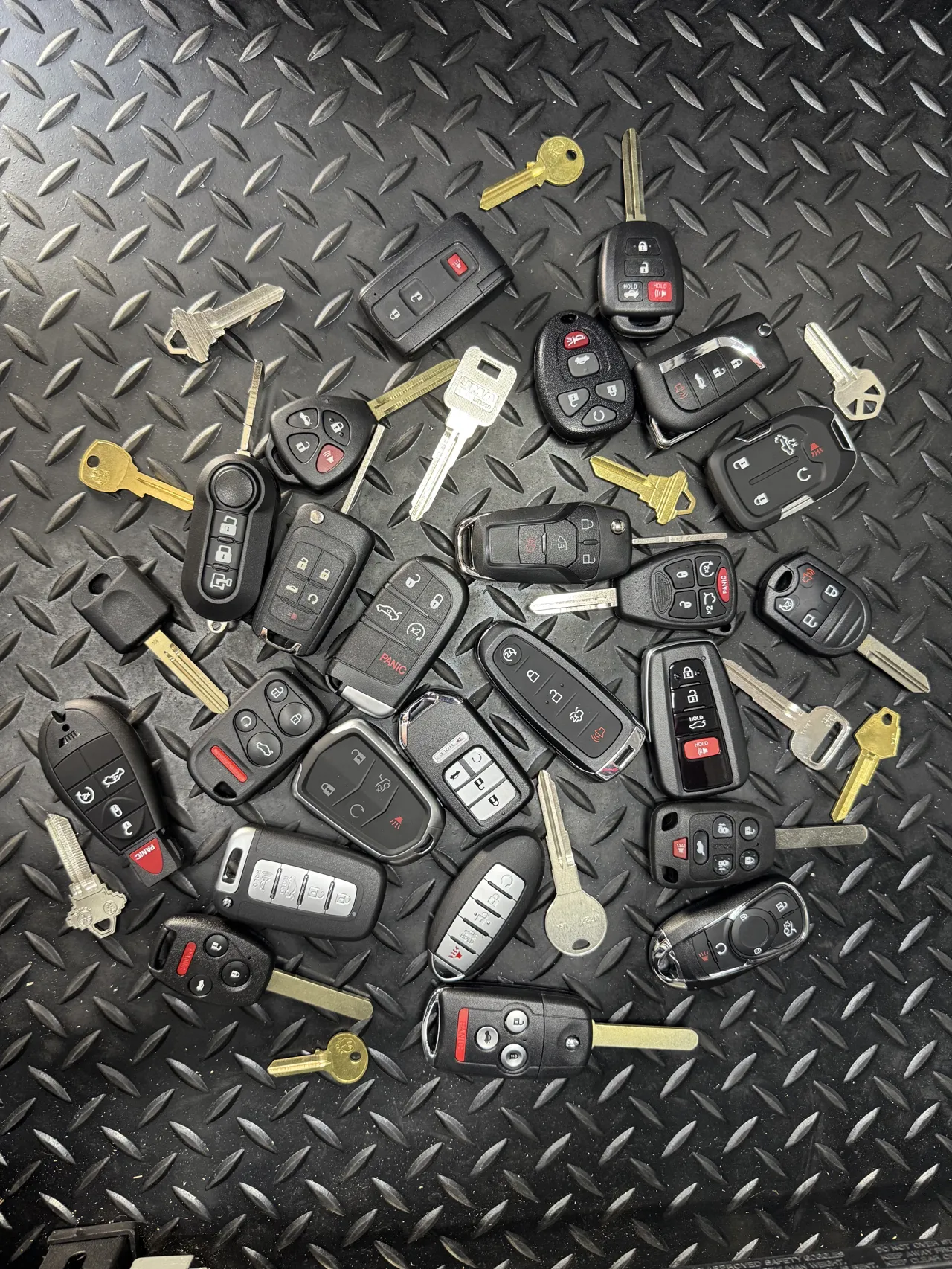 Variety of car remotes and keys